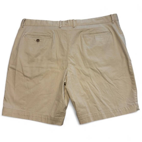 B. Draddy Mens 38 Stretch Chino Shorts Beige Flat Front Casual Golf Lightweight - Picture 2 of 5